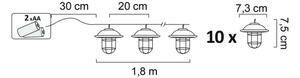 LED Vonkajšie dekoračné osvetlenie LOFT 10xLED/2xAA