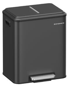 SONGMICS Odpadkový kôš Franko 2x15 l čierny