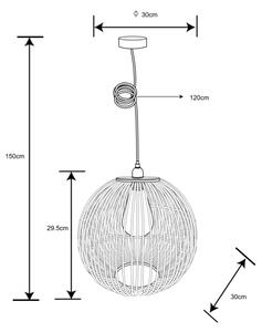 Globo 15368H - Luster na lanku HILDEGARD 1xE27/60W/230V bambus