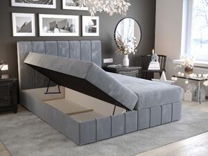 Manželská posteľ Boxspring 180 cm Barack (sivomodrá) (s matracom a úložným priestorom). Vlastná spoľahlivá doprava až k Vám domov. 1046396