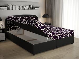 Manželská posteľ Boxspring 160 cm Brick (tmavohnedá + vzor kvet) (s matracom a úložným priestorom). Vlastná spoľahlivá doprava až k Vám domov. 1046406