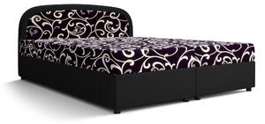 Manželská posteľ Boxspring 160 cm Brick (tmavohnedá + vzor kvet) (s matracom a úložným priestorom). Vlastná spoľahlivá doprava až k Vám domov. 1046406