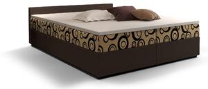 Manželská posteľ Boxspring 140 cm Ceren (vzor + tmavohnedá) (s matracom a úložným priestorom). Vlastná spoľahlivá doprava až k Vám domov. 1046412