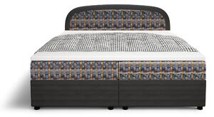 Manželská posteľ Boxspring 160 cm Brick (tmavosivá + vzor pletený) (s matracom a úložným priestorom). Vlastná spoľahlivá doprava až k Vám domov. 1046405