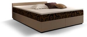 Manželská posteľ Boxspring 140 cm Ceren (vzor + svetlohnedá) (s matracom a úložným priestorom). Vlastná spoľahlivá doprava až k Vám domov. 1046411