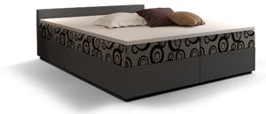 Manželská posteľ Boxspring 160 cm Ceren (vzor + tmavosivá) (s matracom a úložným priestorom). Vlastná spoľahlivá doprava až k Vám domov. 1046416