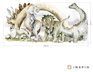 INSPIO-textilná prelepiteľná nálepka - Nálepka za posteľ - Svet dinosaurov