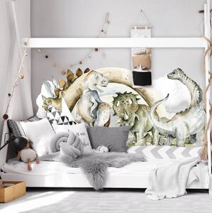 INSPIO-textilná prelepiteľná nálepka - Nálepka za posteľ - Svet dinosaurov