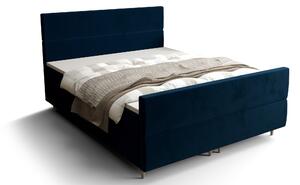 Manželská posteľ Boxspring 140 cm Flu plus (tmavomodrá) (s matracom a úložným priestorom). Vlastná spoľahlivá doprava až k Vám domov. 1046566