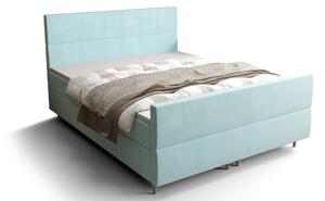 Manželská posteľ Boxspring 140 cm Flu plus (svetlomodrá) (s matracom a úložným priestorom). Vlastná spoľahlivá doprava až k Vám domov. 1046567