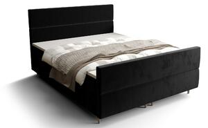Manželská posteľ Boxspring 140 cm Flu plus (čierna) (s matracom a úložným priestorom). Vlastná spoľahlivá doprava až k Vám domov. 1046568
