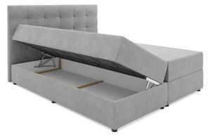 Kontinentálna posteľ 140 cm Karen (sivá) (s matracom a úložným priestorom). Vlastná spoľahlivá doprava až k Vám domov. 1046602