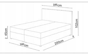 Kontinentálna posteľ 180 cm Karen (sivá) (s matracom a úložným priestorom). Vlastná spoľahlivá doprava až k Vám domov. 1046610