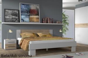COLORADO - posteľ - 160x200 cm, dub sonoma/biela, bez matraca