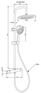 Invena Musta sprchová súprava nástenná s termostatom áno čierna AU-84-004