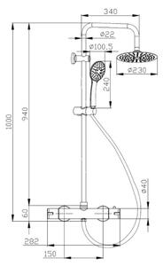 Invena Musta sprchová súprava nástenná s termostatom áno chrómová AU-84-001