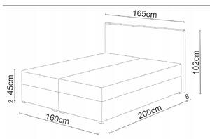 Manželská posteľ Boxspring 160 cm Lilac (vzor + biela) (s matracom a úložným priestorom). Vlastná spoľahlivá doprava až k Vám domov. 1046657