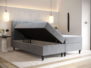 Manželská posteľ Boxspring 140 cm Lumba Comfort (sivomodrá) (s matracom a úložným priestorom). Vlastná spoľahlivá doprava až k Vám domov. 1056097