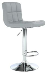 Kondela KANDY NEW SI 0000175174 - stolička barová, ekokoža sivá/chróm