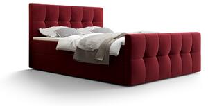 Manželská posteľ Boxspring 180 cm Macheta (bordová) (s matracom a úložným priestorom). Vlastná spoľahlivá doprava až k Vám domov. 1046731