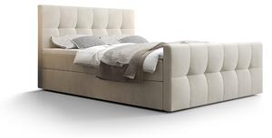 Manželská posteľ Boxspring 160 cm Macheta (béžová) (s matracom a úložným priestorom). Vlastná spoľahlivá doprava až k Vám domov. 1046726