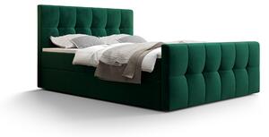 Manželská posteľ Boxspring 180 cm Macheta (olivová) (s matracom a úložným priestorom). Vlastná spoľahlivá doprava až k Vám domov. 1046732