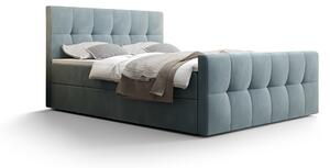 Manželská posteľ Boxspring 160 cm Macheta (sivomodrá) (s matracom a úložným priestorom). Vlastná spoľahlivá doprava až k Vám domov. 1046721