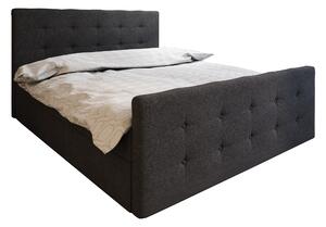 Manželská posteľ Boxspring 140 cm Milagros 1 (čierna) (s matracom a úložným priestorom). Vlastná spoľahlivá doprava až k Vám domov. 1046736