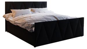 Manželská posteľ Boxspring 180 cm Milagros Comfort 3 (čierna) (s matracom a úložným priestorom). Vlastná spoľahlivá doprava až k Vám domov. 1056202