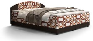 Manželská posteľ Boxspring 180 cm Orlando (vzor + tmavohnedá) (s matracom a úložným priestorom). Vlastná spoľahlivá doprava až k Vám domov. 1047286
