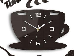 Moderné nástenné hodiny COFFE TIME 3D WENGE wenge (nalepovacie hodiny na stenu)