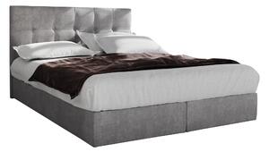 Manželská posteľ Boxspring 140 cm Porto (sivá) (s matracom a úložným priestorom). Vlastná spoľahlivá doprava až k Vám domov. 1047305