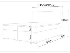 Manželská posteľ Boxspring 180 cm Simon (čierna) (s matracom, bez úložného priestoru). Vlastná spoľahlivá doprava až k Vám domov. 1047344