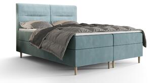 Manželská posteľ Boxspring 140 cm Saruta (sivomodrá) (s matracom a úložným priestorom). Vlastná spoľahlivá doprava až k Vám domov. 1047352
