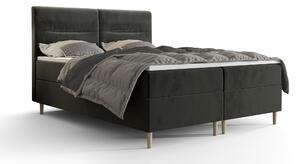 Manželská posteľ Boxspring 160 cm Saruta (tmavosivá) (s matracom a úložným priestorom). Vlastná spoľahlivá doprava až k Vám domov. 1056348