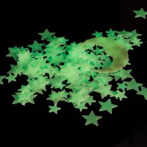 Fosforové plastové "Hviezdičky - zelené" 201ks
