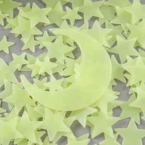 Fosforové plastové "Hviezdičky - zelené" 201ks