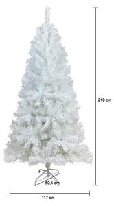 Umelý vianočný stromček biely, v rôznych veľkostiach, 210 cm