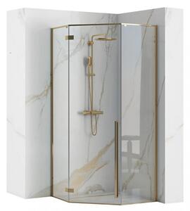 Rea - Sprchovací kút Diamond - zlatá - 80x80 cm