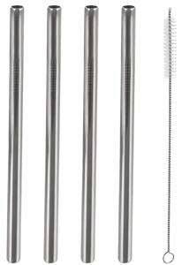 Slamky na smoothie s kefkou, 21,5 cm, nerezové, 4 ks ORION 151450