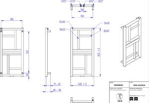 Instal Projekt Mondrian kúpeľňový radiátor dekoratívny 83.2x40 cm čierna MON4080D50C31