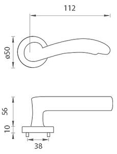 Dverové kovanie MP Firenze - R (OGA - Antik šedá), kľučka pravá-guľa, Otvor na cylindrickú vložku PZ, MP OGA (antik šedá)