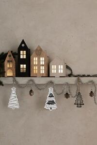 Tutumi - Sada drevených vianočných ozdôb - čierna / biela - 12 ks