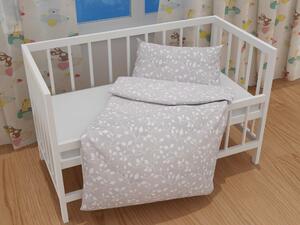 Biante Detské bavlnené posteľné obliečky do postieľky Sandra SA-215 Popínavé vetvičky na sivom Do postieľky 90x120 a 40x60 cm