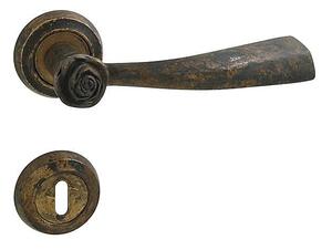 Dverové kovanie MP LI - ROSE - R (OBA - Antik bronz), kľučka-kľučka, Otvor na cylindrickú vložku PZ, MP OBA (antik bronz)