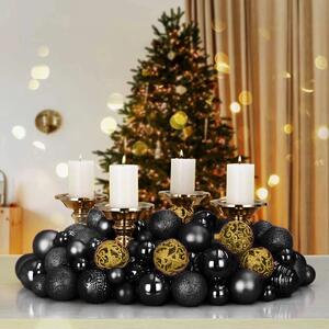 Tutumi - Sada vianočných ozdôb - čierno-zlatá - 100 ks