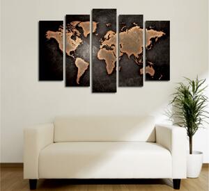 Hanah Home Viacdielny obraz WORLD BLACK 105x70 cm