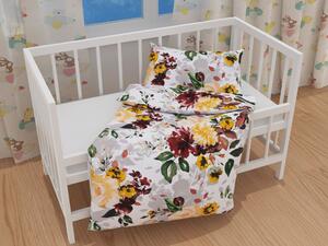Biante Detské bavlnené posteľné obliečky do postieľky Sandra SA-217 Veľké žlté kvety Do postieľky 90x140 a 50x70 cm
