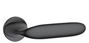 Dverové kovanie MP Peonia - R 7S (BS - Čierna matná), kľučka-kľučka, Bez spodnej rozety, MP BS (čierna mat)