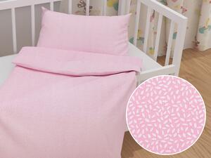 Biante Detské bavlnené posteľné obliečky do postieľky Sandra SA-256 Ryža na ružovom Do postieľky 100x135 a 40x60 cm
